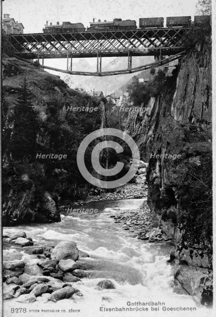 Railway Bridge over river gorge Creator: Unknown.