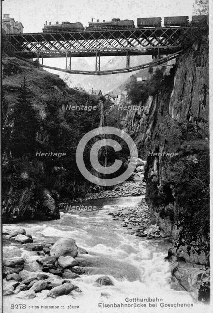 Railway Bridge over river gorge Creator: Unknown.
