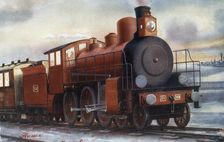 Railway Express from St. Petersburg to Moscow, 1920s drawing