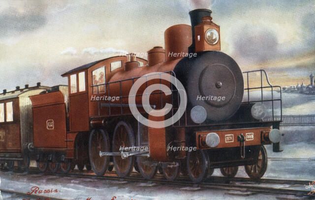 Railway Express from St. Petersburg to Moscow, 1920s drawing.