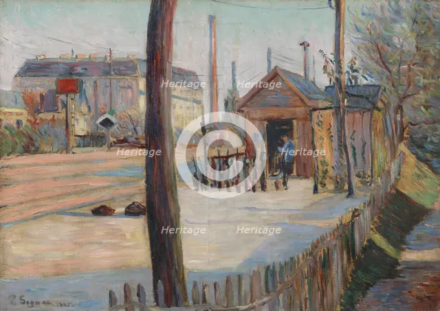 Railway junction near Bois-Colombes, 1885. Artist: Signac, Paul (1863-1935)