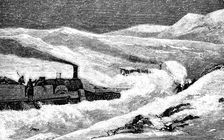 Railway line from Lisbon to Sintra, opening of the route, arrival of the steam train to the Lisbo…