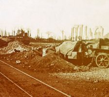 Railway lines at the village of Noordschote, Flanders, Belgium, c1914-c1918