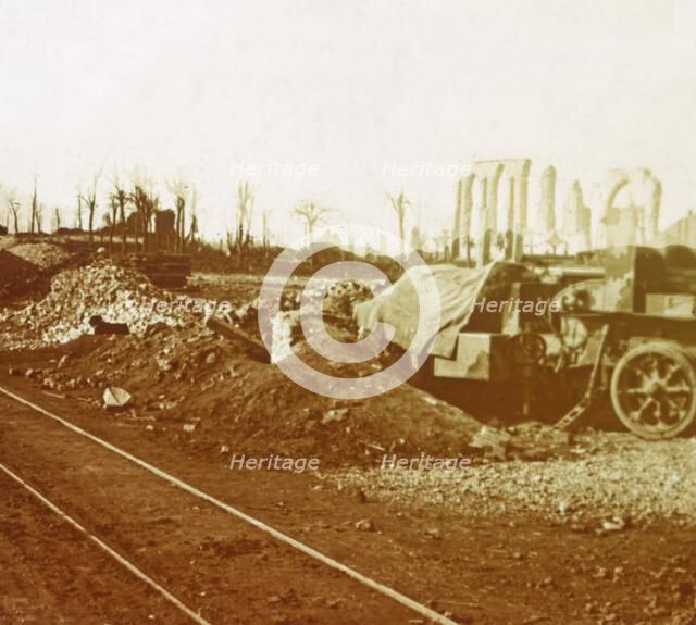 Railway lines at the village of Noordschote, Flanders, Belgium, c1914-c1918. Artist: Unknown.
