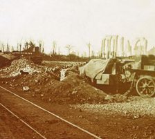 Railway lines at the village of Noordschote, Flanders, Belgium, c1914-c1918