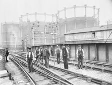 Railway Maintenance gang, St Pancras, London. Creator: Galt