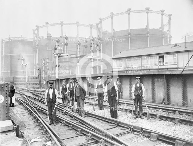 Railway Maintenance gang, St Pancras, London. Creator: Galt.