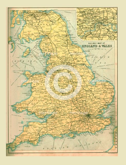 Railway Map of England and Wales, 1902.  Creator: Unknown.