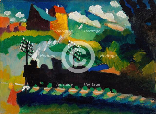 Railway near Murnau , 1909. Creator: Kandinsky, Wassily Vasilyevich (1866-1944).