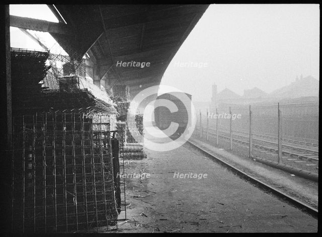Railway platform, Wear Flint Glass Works, Alfred Street, Millfield, Sunderland, 1961. Creator: Eileen Deste.