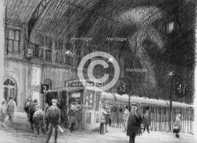 Railway station, 1951. Creator: Shirley Markham.