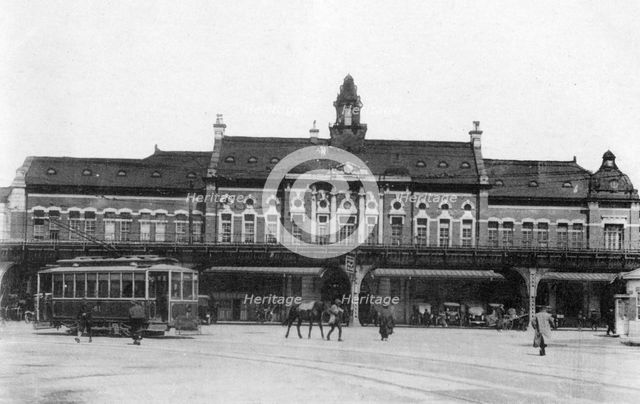 Railway station of Yokohama, Japan, 20th century. Artist: Unknown