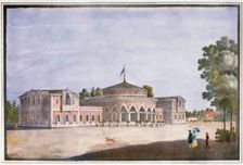 Railway station and French restaurant in Catharinhof St Petersburg, Russia, 19th century. Artist: Anon