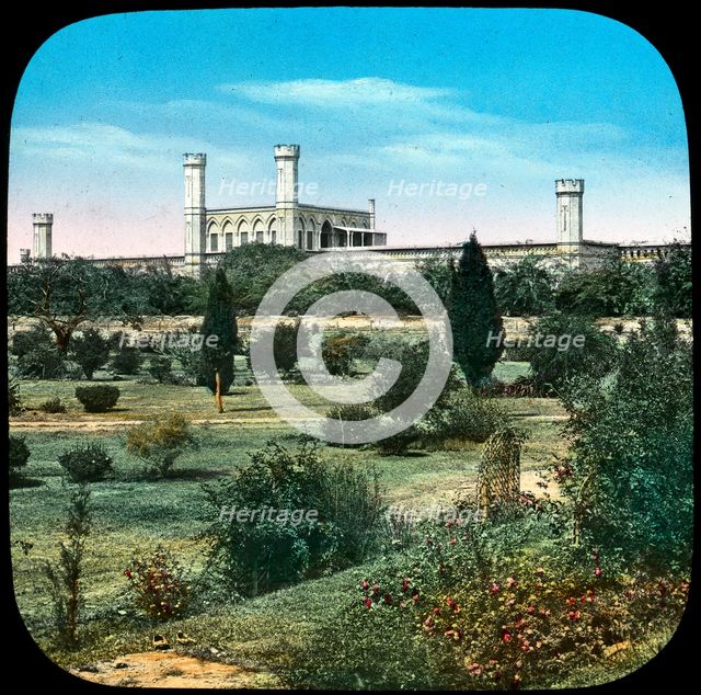 Railway station, from the Queen's Garden, Delhi, India, late 19th or early 20th century. Artist: Unknown