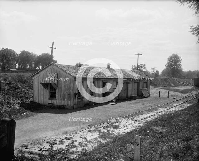 Railway station, Grosse Ile, Mich., between 1900 and 1910. Creator: William H. Jackson.