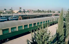 Railway station where Agatha Christie arrived, Mosul, Iraq, 1977. Creator: Vivienne Sharp