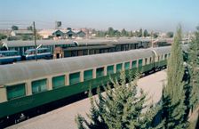 Railway station where Agatha Christie arrived, Mosul, Iraq, 1977. Creator: Vivienne Sharp