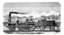 Railway steam locomotive designed in 1849 by English engineer Thomas Russell Crampton