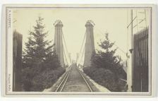 Railway Suspension Bridge, Niagara Falls, 19th century. Creator: S. Barnett