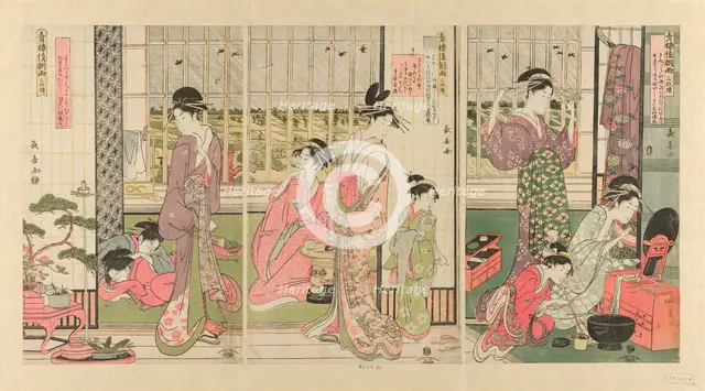 Rain the Morning After in the Pleasure Quarter (Seiro kinuginu no ame), c. 1795. Creator: Eishosai Choki.