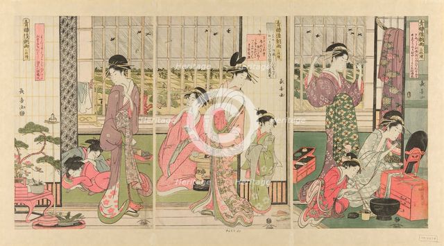 Rain the Morning After in the Pleasure Quarter (Seiro kinuginu no ame), c. 1795. Creator: Eishosai Choki.