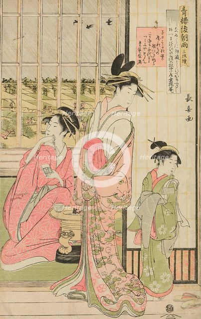 Rain the Morning After in the Pleasure Quarter (Seiro kinuginu no ame), c. 1795. Creator: Eishosai Choki.