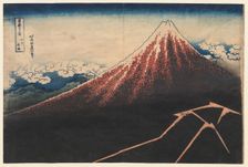 Rain Below the Mountain (from the series Thirty-six Views of Mt. Fuji), early 1830s. Creator: Katsushika Hokusai (Japanese, 1760-1849)