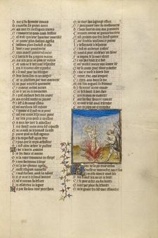 Rain Extinguishing the Flames at the Stake to Which King Kroesus is Bound, about 1405. Creator: Unknown