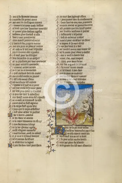 Rain Extinguishing the Flames at the Stake to Which King Kroesus is Bound, about 1405. Creator: Unknown.