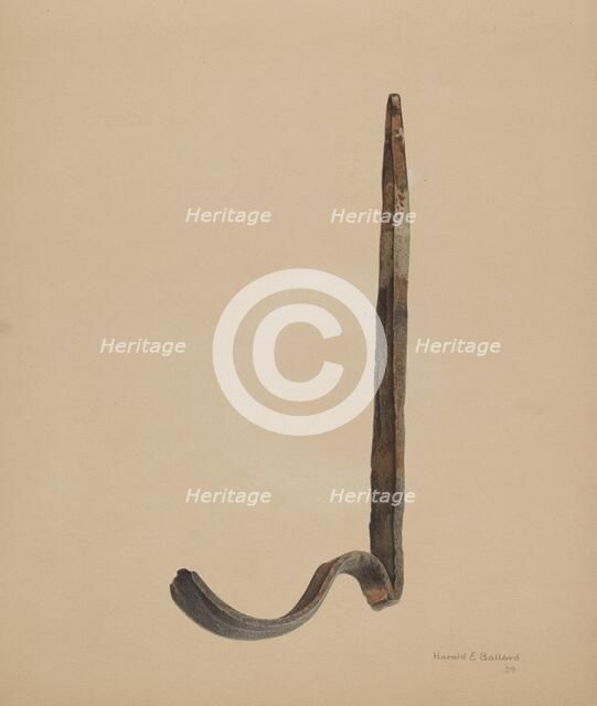 Rain Gutter Stirrup, 1939. Creator: Harold Ballerd.