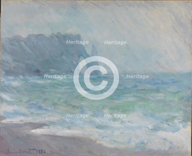 Rain in Étretat. Artist: Monet, Claude (1840-1926)