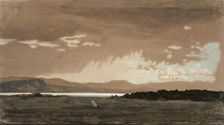 Rain on the Kristiania fjord, 1858. Creator: Werner Holmberg