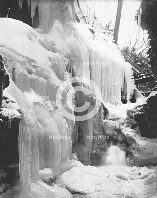 Rainbow Falls in Winter, Watkins Glen, New York State, USA, c1900.  Creator: Unknown.