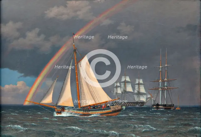 Rainbow over the Lake, 1836. Creator: Eckersberg, Christoffer-Wilhelm (1783-1853).