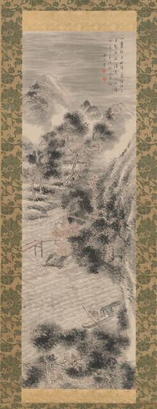 Rainstorm over a River Village, late 18th-early 19th century. Creator: Tanomura Chikuden