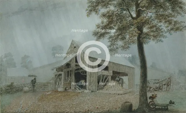 Rainstorm—Cider Mill at Redding, Connecticut, ca. 1840. Creator: George Harvey.