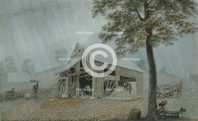 Rainstorm—Cider Mill at Redding, Connecticut, ca. 1840. Creator: George Harvey.