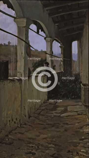  'Rainy afternoon', 1889, oil by Santiago Rusiñol.
