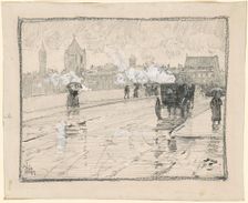 Rainy Day, Boston, 1886. Creator: Frederick Childe Hassam