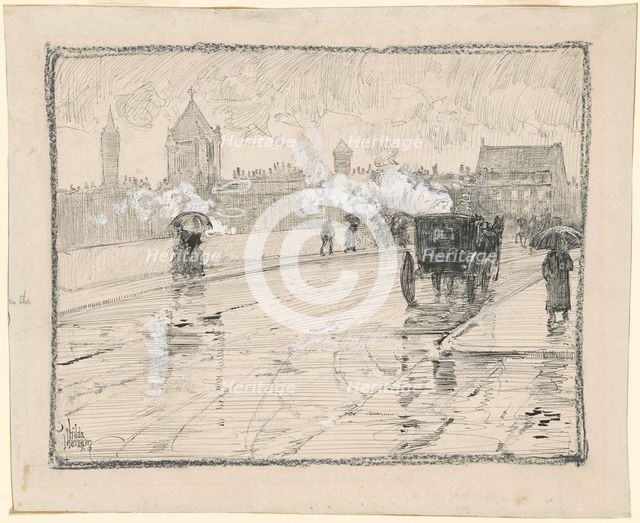 Rainy Day, Boston, 1886. Creator: Frederick Childe Hassam.