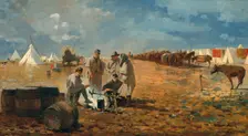 Rainy Day in Camp, 1871. Creator: Winslow Homer