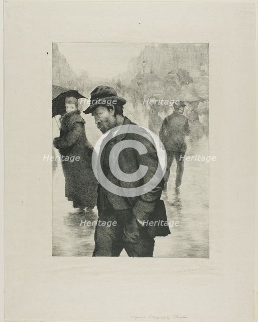 Rainy Day, Paris, n.d. Creator: Theophile Alexandre Steinlen.