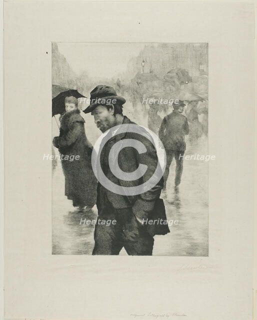 Rainy Day, Paris, n.d. Creator: Theophile Alexandre Steinlen.