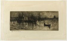 Rainy Night, 1880/ 1882. Creator: Otto Henry Bacher