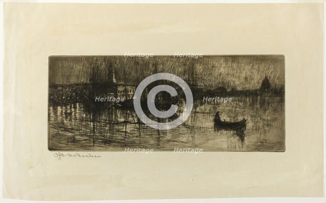 Rainy Night, 1880/ 1882. Creator: Otto Henry Bacher.