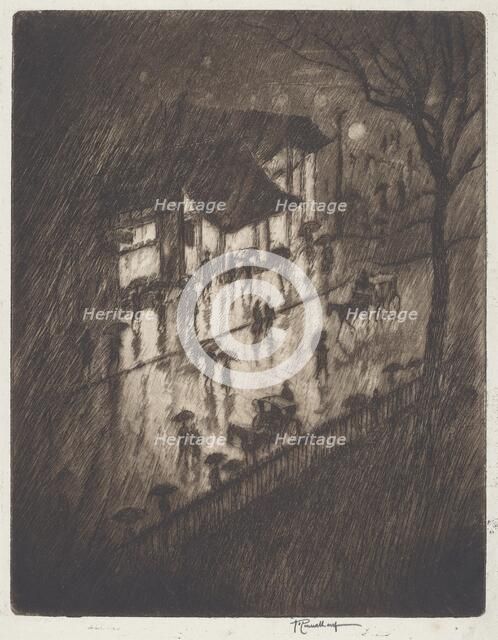 Rainy Night, Charing Cross Shops, 1903. Creator: Joseph Pennell.