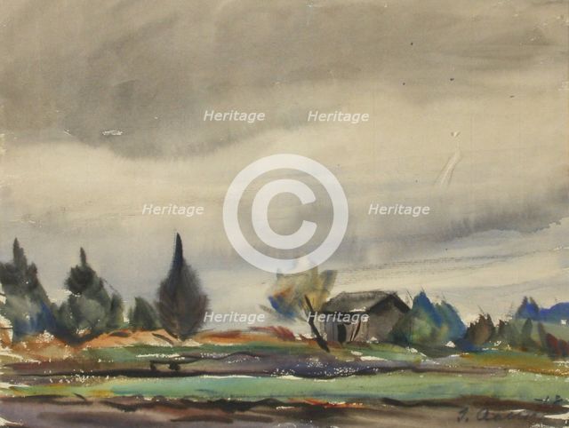 Rainy weather, 1918. Creator: Ilmari Aalto.