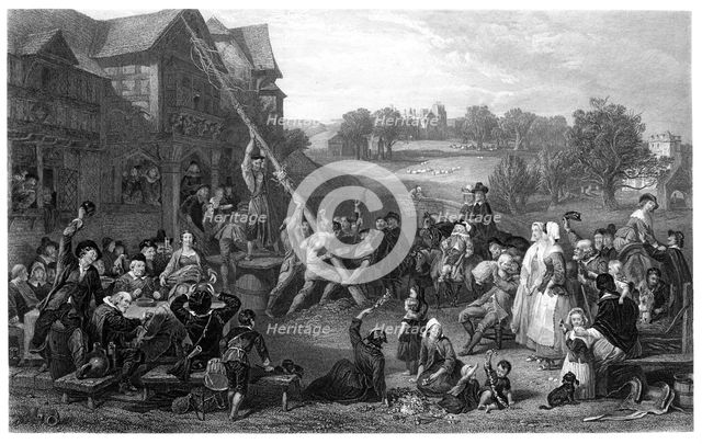 'Raising the May-Pole', c1854.Artist: E Goodall