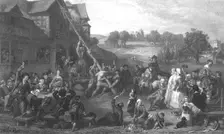 Raising the May Pole c1862. Artist: E Goodall