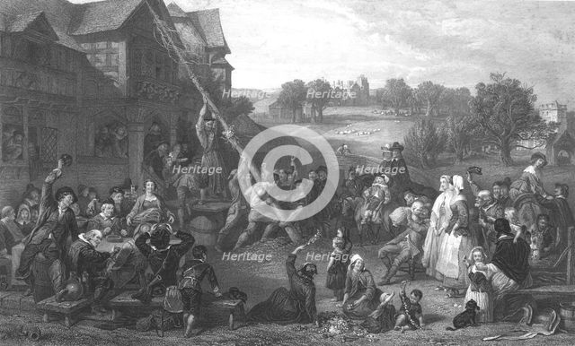 'Raising the May Pole', c1862. Artist: E Goodall.